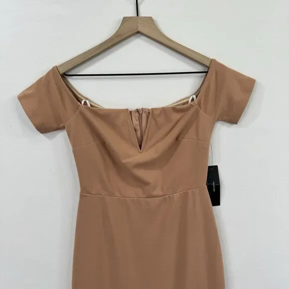 Lulu's Peach Off-Shoulder Maxi Dress - Picture 3 of 15